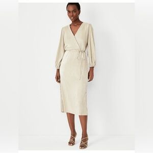 Ann Taylor Cream Midi Dress